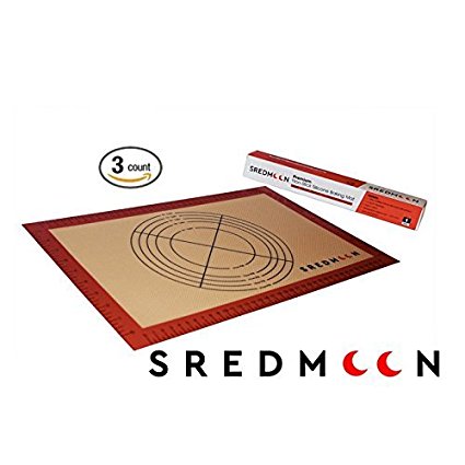 (LOT OF 3 )Premium Non-Stick Silicone Baking Mat BAKING GRILLING ROASTING ALL WITHOUT THE NEED FOR OILS by sredmoon