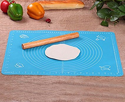 Rolling Pin & Silicon Pastry Mat,Silicone Large Pastry Mat With 19.6