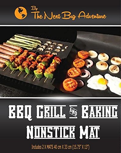 BBQ Grill and Baking Nonstick Mat by The Next Big Adventure. Set of 2. 15.75