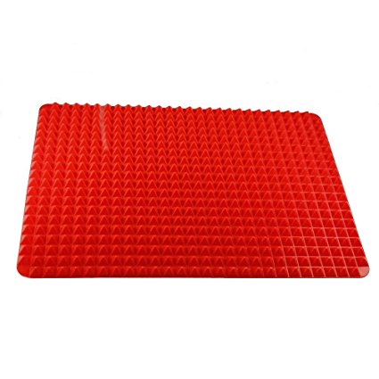 Pyramid Shaped Silicone Baking Mat for Healthy Cooking, Professional Heat-Resistant & Fat-reducing 16 x 11.5 x 0.4 inches