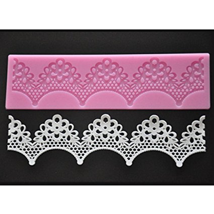 FOUR-C Cake Decoration Lace Cake Mat Cake Decor Pad Sugar Craft Supplies Color Pink