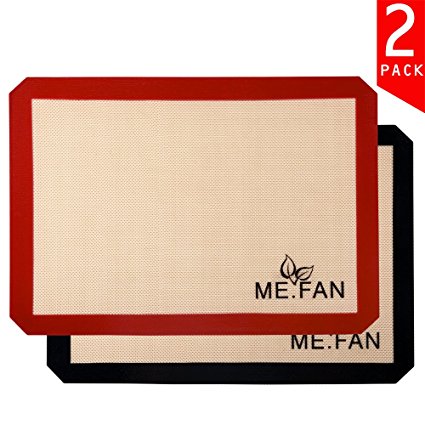 ME.FAN Silicone Baking Mat [2 Piece] Half Sheet Liners(Thick & Large 11 5/8