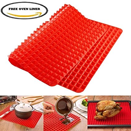 PYRAMID SILICONE BAKING MAT | FREE OVEN LINER | Silicone Baking Mat for Healthy Cooking, Non Stick Baking Sheet, Baking Mat (1)