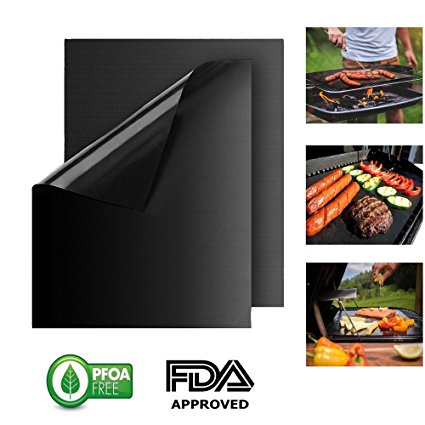 Honkey Grill Mat,2pcs Non Stick BBQ Baking Mats,16x13 Inch,Reusable and Clean up Easily- Works on Gas, Charcoal, Electric Grill and More (Set of 2)