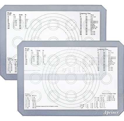 Aprince Silicone Baking Mat Set of 2 Half Sheet (Thick & Large 11 5/8