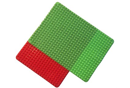 Pyramid Pan Silicone Baking Mat Set of 2 (Green and Red). Non-stick, Half Sheet, Fat Reducing Mats for Healthy Cooking.