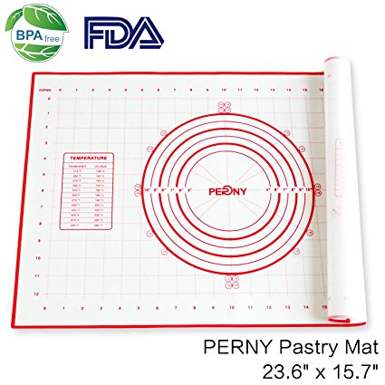 PERNY Pastry Mat, Silicone Pastry Mat with Measurements (23.6