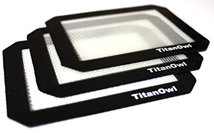 TitanOwl 3 x Silicone Mat Non-Stick Platinum Cured Black corner 5.5