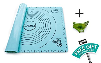 Premium Quality,Silicone Baking Mat Large 40x50cm with measurements,0.8mm thick, Multipurpose, Reusable, Microwave/Dishwasher/Oven/Freezer safe, Non-stick/Non-toxic/Anti-slip + FREE GIFT(Pour Spout)