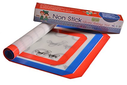 Dandy's Kitchen Non-Stick Silicone Baking Mat Set Of 3 By 2 Large (16.5’’x11.6’’) And 1 Small (11.5’’x8.5’’) Cooking Sheets, Heat And Cold Resistant Liners, FDA Certified, Reusable And Eco-Friendly