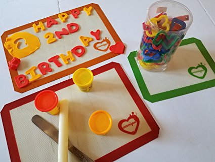 Play-Doh, Classic, moldable Art Clay Silver or PMC Clay Non Stick Craft Silicone Mats Kit of 3