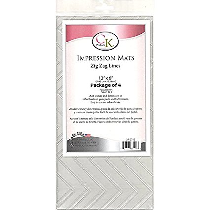 Fondant Impression Mat -Zig Zag Lines- Pkg of 4