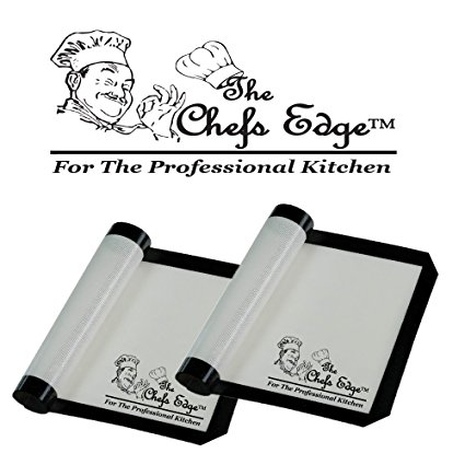 Baking Mat Best Silicone Professional Rolling Pastry Oven Set of Two 2 Sheet Liners Chefs Kitchen 1/2 Half Sheet 16 1/2 x 11 5/8