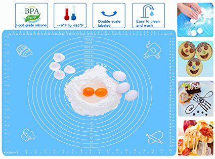 Silicone Baking Mat, with Measurements for Pastry Rolling,Liner Heat-Resistant Table Place Mat,Pastry Board,Reuseable Non-Stick Baking Mat