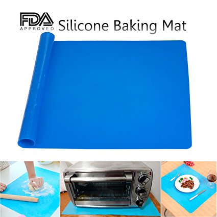 LONGFITE Silicone Baking Mat for Dough Rolling Pastry Fondant Mat Large Nonstick and Nonskid Heat Resistent, Countertop Protector, Dining Table Mat and Placemat 20'' by 16