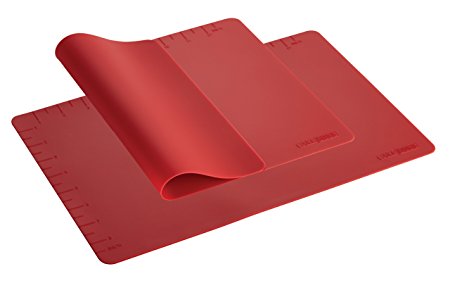 Cake Boss Countertop Accessories 2-Piece Silicone Baking Mat Set, Red