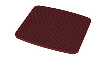 Island Bamboo 40707 Silicone Hot Mat, 9 inches by 8 inches, Dark Red