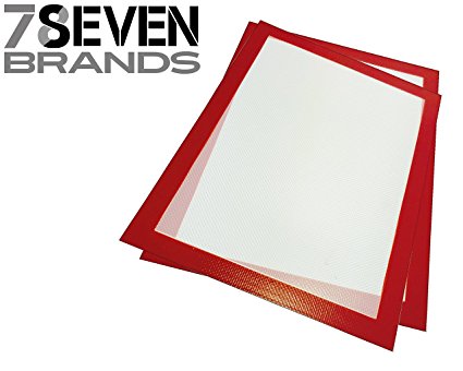 Set of 2 Silicone Baking Mats. Red and White. 16