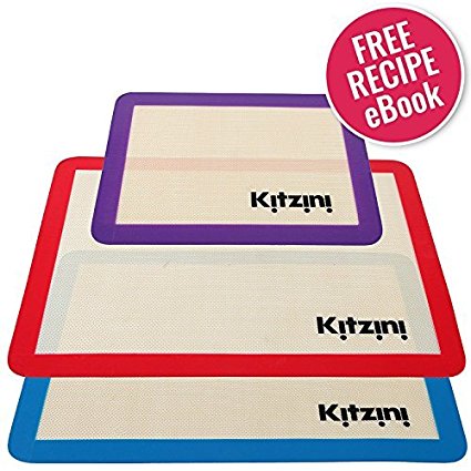 Silicone Baking Mat Set of 3 - Nonstick - Two Half Sheet Mats (16.5