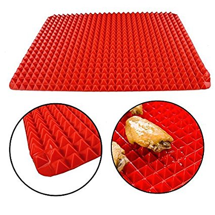 CAROMIO Red Pyramid Bakeware Pan Nonstick Silicone Baking Mats Pads Moulds Cooking Mat Baking Tray Sheets