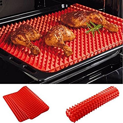 Silicone Non-stick Healthy Cooking Baking Mat,Red Pyramid Pan Bake Mat Mould Cooking Sheets Mat Oven Baking Tray (1)