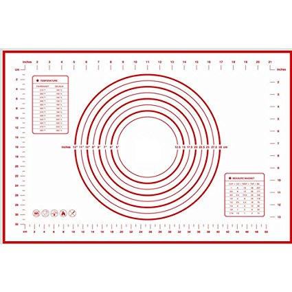 HUELE Silicone Pastry Mat With Measurements,X-Large 23.6'’x15.7’’