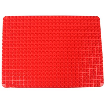 Pyramid Shape Pan Mat IDEALHOUSE Fat Reducing Non Stick Silicone Mould Mat for Oven Baking Barbecue Oven Cooking Tray