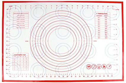 Homankit Silicone Pastry Mat with Measurements, 15-3/4