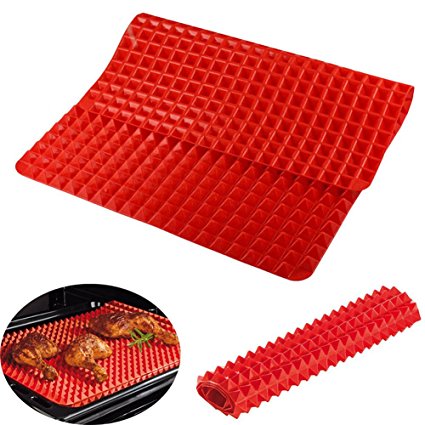 Altruism Baking Mats Non-Stick BBQ Barbecue Grill Silicone Mat Non-Slip Heat Resistant Insulation Mat Silicone Placemats For Table (Red)