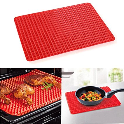 Kemilove Silicone Non-stick Healthy Cooking Baking Mat (red)