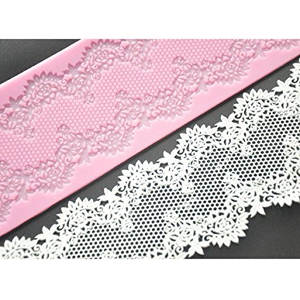 Joinor Baking Supplies Sweet Lace Mat Silicone Mold for Cake Decorating Floral Lace