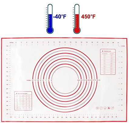 Silicone Pastry Baking Mat Non Slip Non Stick Heat Resistance Table Placement Cooking Tool for Fondant Pie Crust Cookie,16