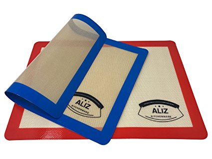 ALIZ Kitchenware Baking Mats Silicone 2 Pack Baking Sheets,Half Sheet Size 16.5