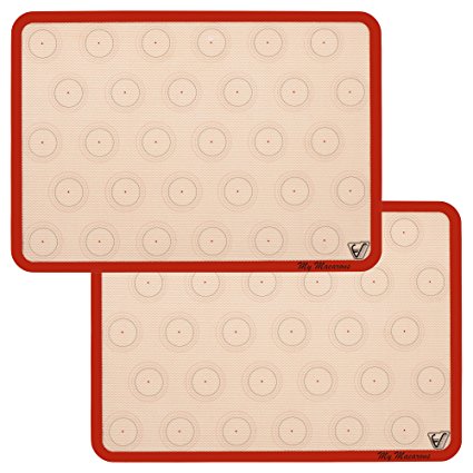 Silicone Macaron Baking Mat - Set of 2 Half Sheet (Thick & Large 11 5/8