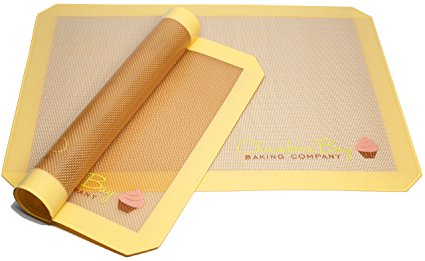 Silicone Baking Mat For Macaron- Two Half Sheet Mat Set 16.5