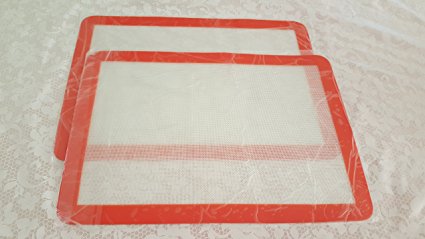 The Trusty Baker-Silicone Baking Mat- Set of 2- Non Stick- Half Sheet- 16 5/8 X 11